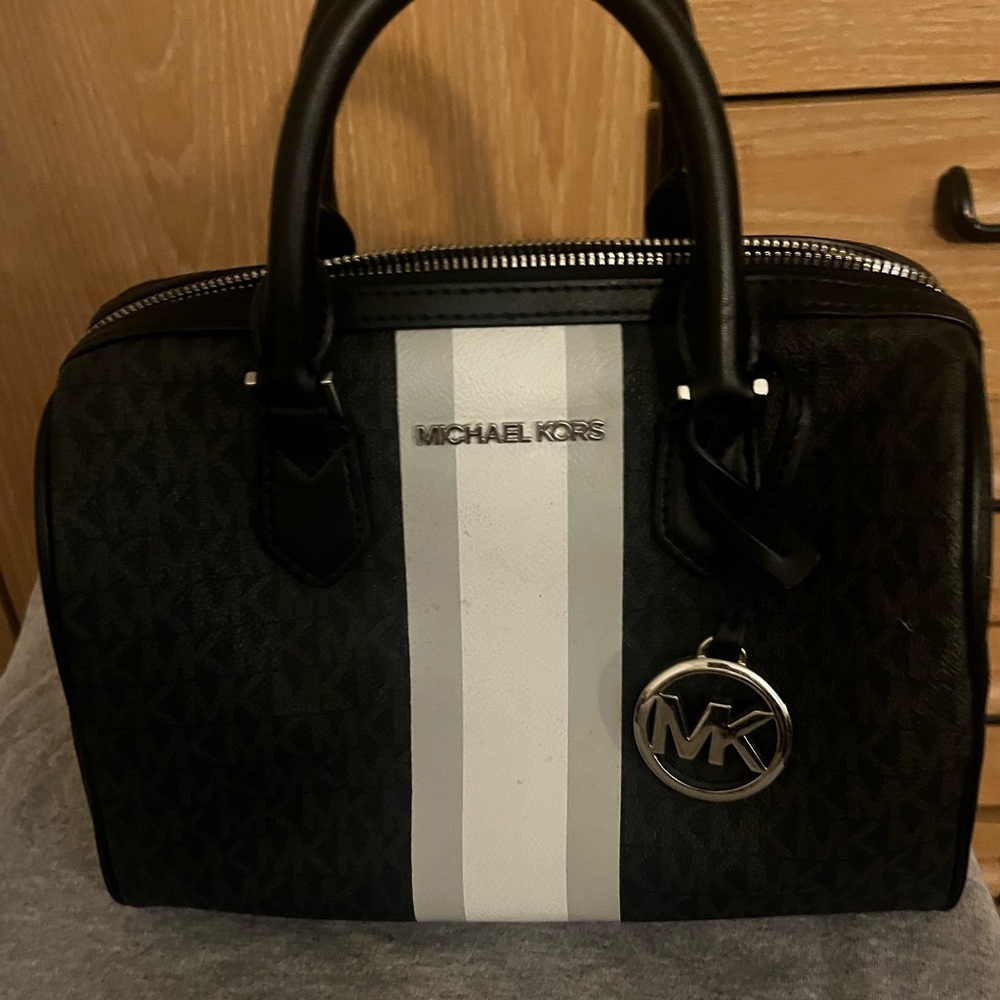 Michael Kors Black and White Satchel